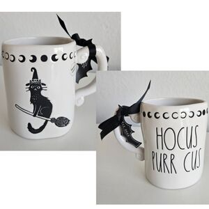 NEW Rae Dunn | 'Hocus Purr Cus' Black Cat Witch Ceramic Tea Mug Coffee Cup